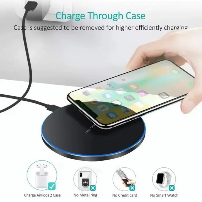Station de charge rapide sans fil à induction LED pour Apple iPhone 17 16 15 14 Pro Max Samsung S22 S21 S10 S9 Note Huawei