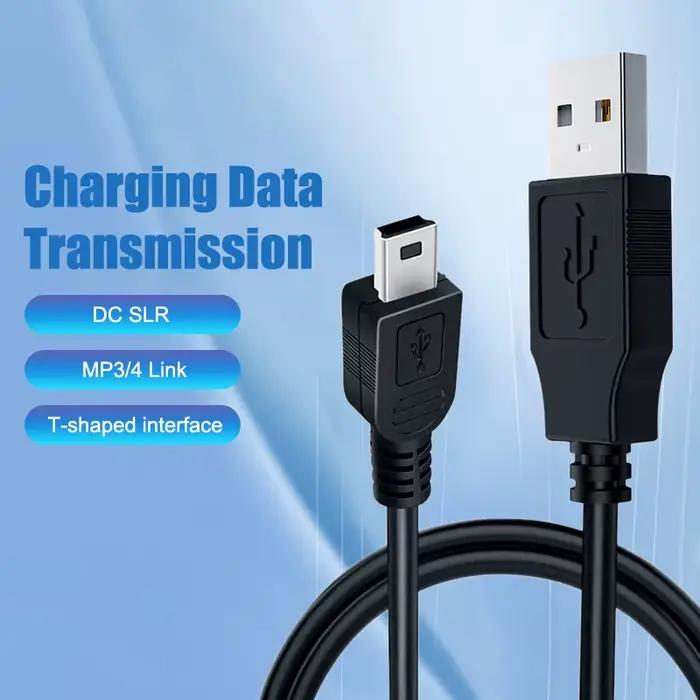 Câble USB 0, 8 m 2.0A Mâle vers Mini B 5 broches 5P Port T MiniUSB pour appareils MP3 MP4