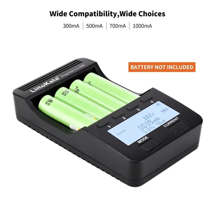 Chargeur de batterie universel intelligent LiitoKala LII-500 avec écran LCD pour Li-ion Ni Mh AA AAA 10440 14500 16340 17335 17500 18490 17670 18650