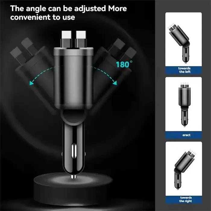 Chargeur de voiture rétractable 4 en 1