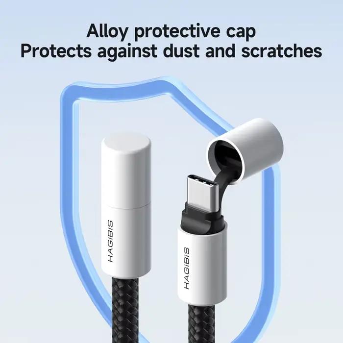 Hagibis câble USB C vers USB C avec capuchon de protection