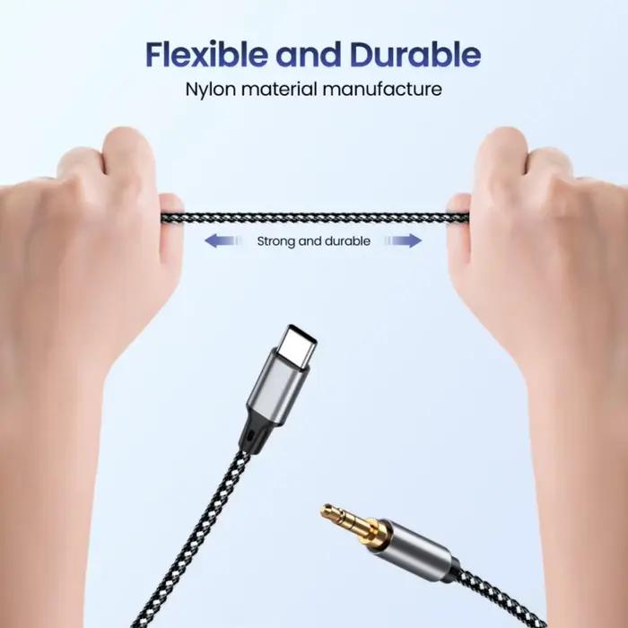 Câble DAC USB-C 1.5m 2m Type-C à Jack 3.5mm pour MP3 MP4 Lecteur Autoradio Haut-parleur HIFI Stéréo Occasions Spéciales
