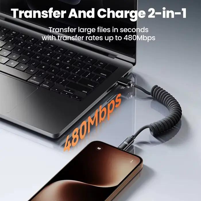Câble de charge rapide USB-C vers USB-C 120W pour voiture