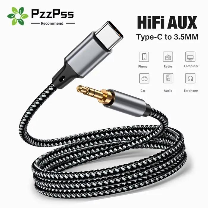 Câble DAC USB-C 1.5m 2m Type-C à Jack 3.5mm pour MP3 MP4 Lecteur Autoradio Haut-parleur HIFI Stéréo Occasions Spéciales