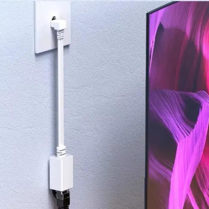 Connecteur de câblage réseau RJ45 à 90 degrés CAT7, ligne d'extension RJ45