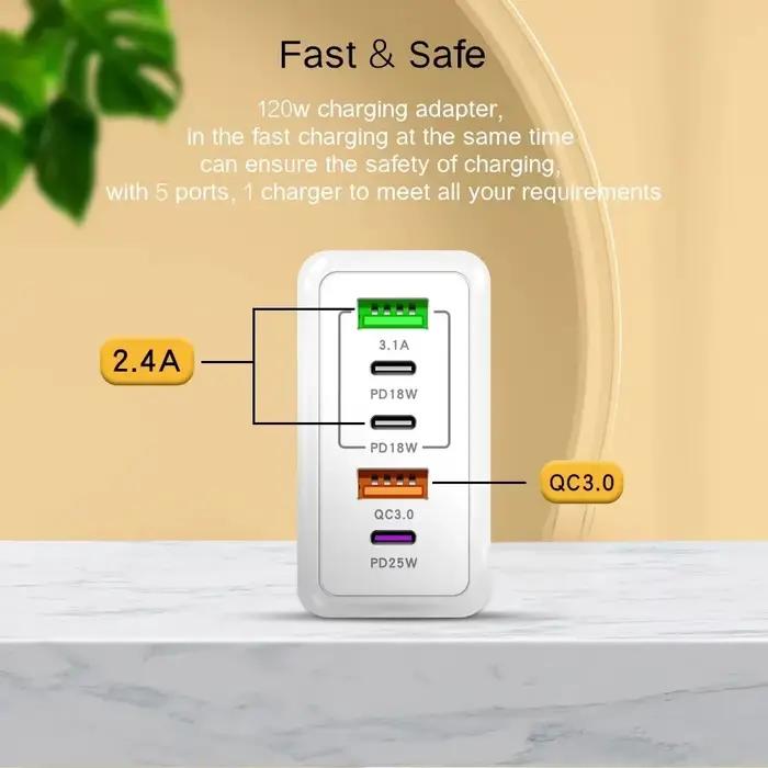 Chargeur USB Total 120W