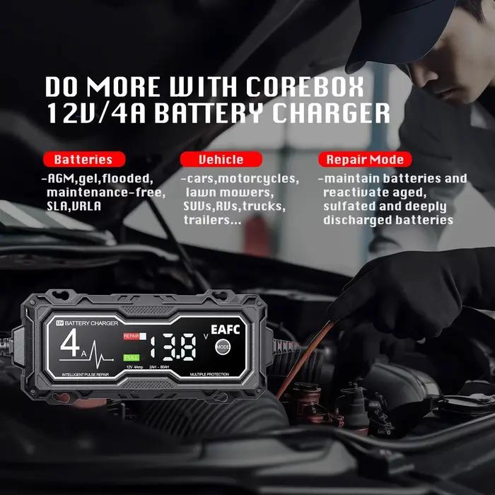 EAFC 4A chargeur de batterie de moto de voiture chargeurs intelligents protection Multiple réparation d'impulsions