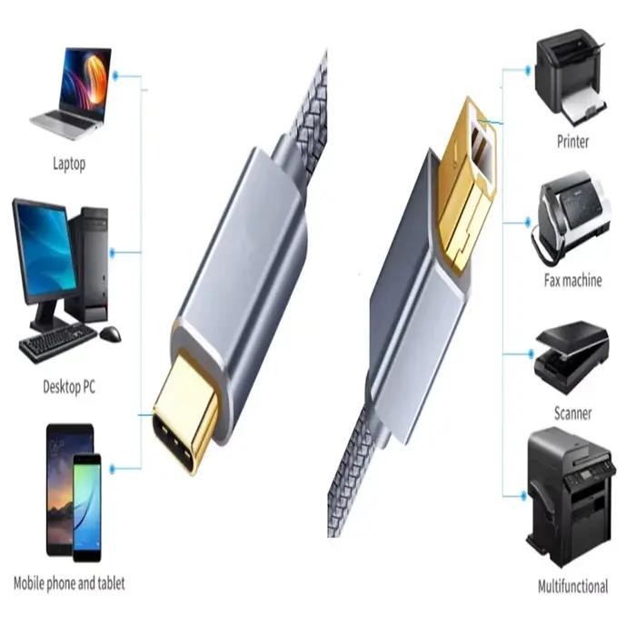 Câble d'imprimante USB C vers USB B 2.0