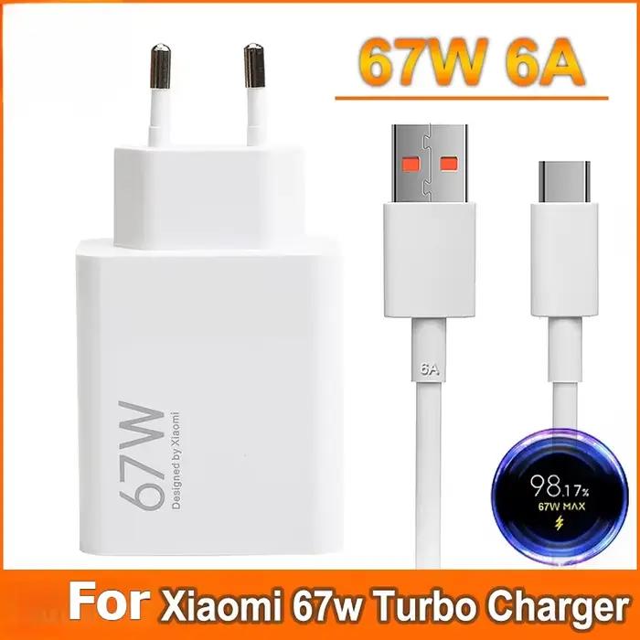 Chargeur Turbo 67W pour Xiaomi 15 Mi 14 13T 12T 13 Ultra Pro Redmi Note 12 11 13 Pro Poco X5 F5 Pro