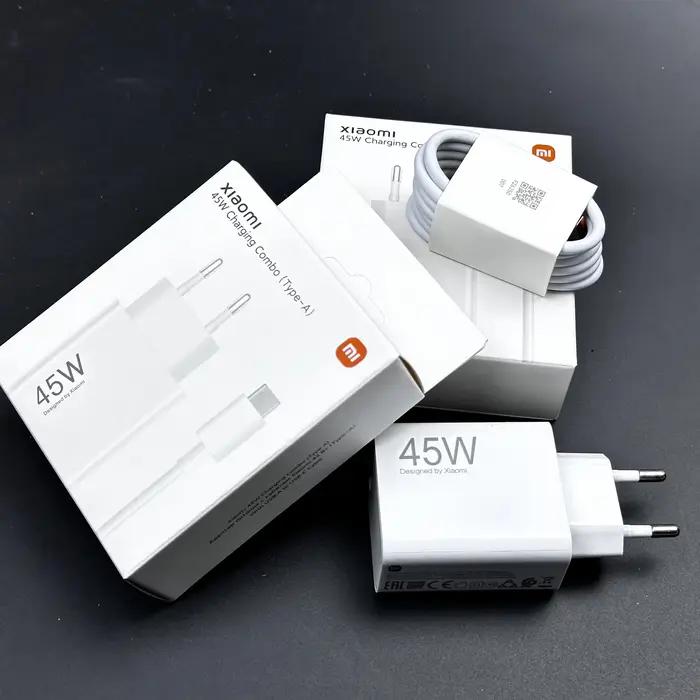 Chargeur Xiaomi 45 watts EU avec câble 6A pour Redmi Note 15 14 13 Pro Mi