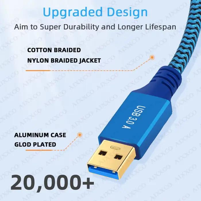 AIXXCO USB vers USB câble d'extension Type A mâle