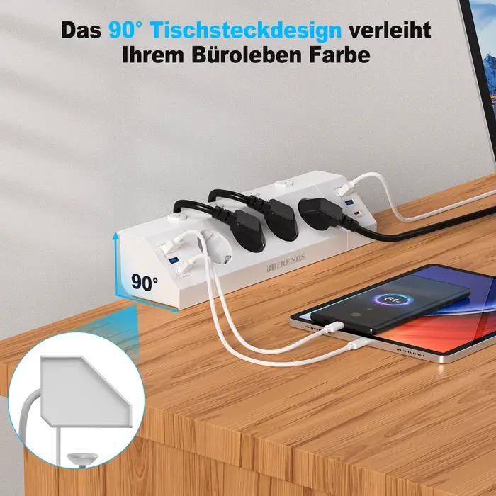 Multiprise USB de bureau avec interrupteurs individuels