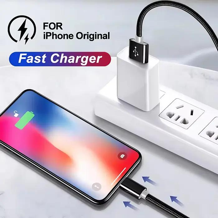 Câble USB de Charge rapide pour iPhone 14 13 12 11 Pro Max XS XR X 8 7 6S 6 Plus SE câbles de données USB