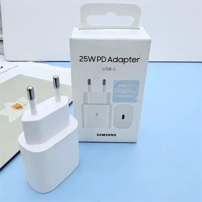 Chargeur Samsung Original 25W Super Rapide Adaptateur Secteur UE pour Galaxy S26 S25 Ultra S25 Edge Z Fold Flip 7 6 5