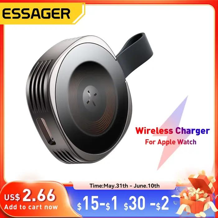 Essager chargeur sans fil magnétique pour Apple Watch 9 8 7 6 5 4 3 SE Station de charge Ultra rapide double Port montre
