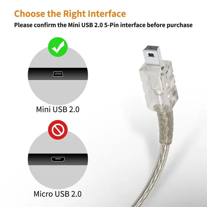 Câble Mini USB court USB 2.0 A mâle vers USB mini-b