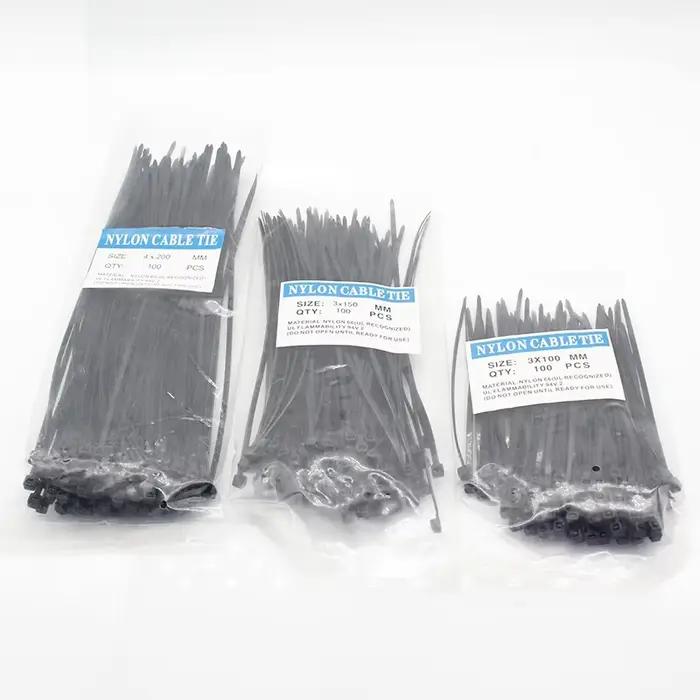 300 pièces câble en Nylon autobloquant fil plastique attaches à glissière ensemble 3*100 3*150 4*200 MRO