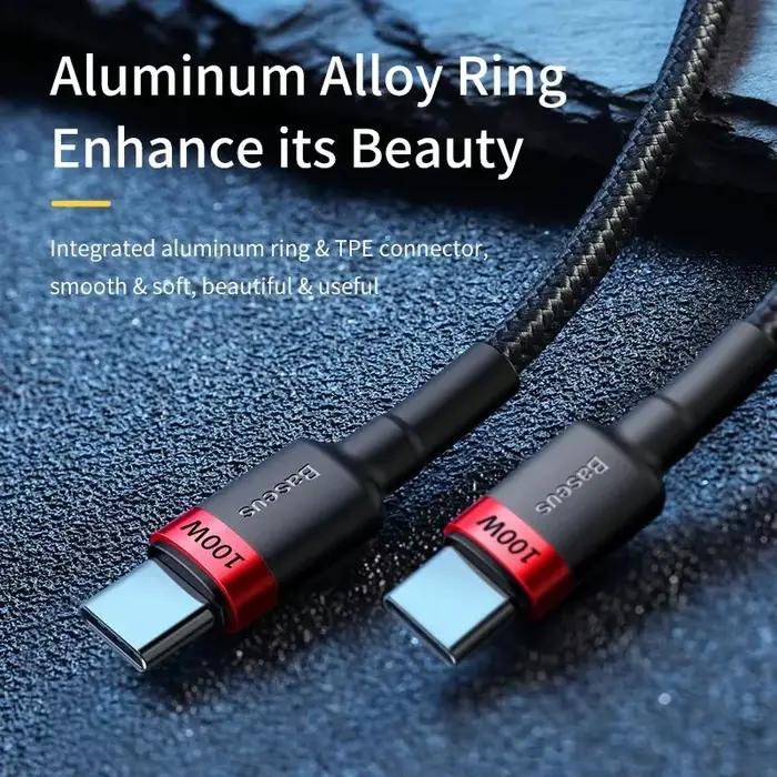 Câble Baseus USB Type C vers USB C 100W/5A PD cordon de charge rapide pour iPhone 17 16 pro Max Macbook Xiaomi Samsung
