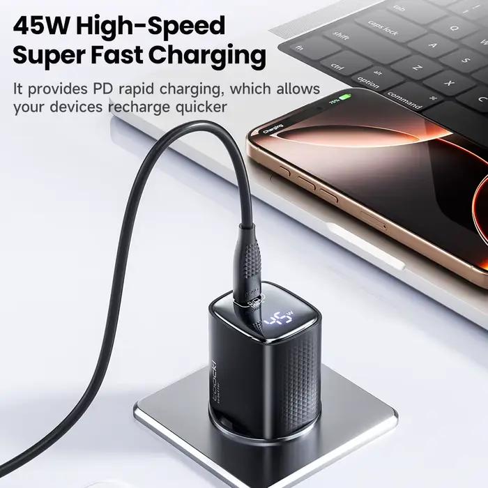 Chargeur rapide Toocki 45W GaN pour iPhone 17 16 15 Samsung Galaxy S25 S24 Xiaomi avec prise CH IL occasions spéciales