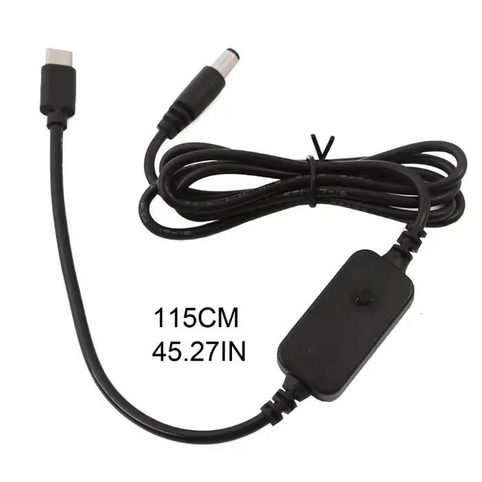 DXAB USB C Type C à 5.5x2.1mm 5V 9V 12V 12V 20V câble d'alimentation PD réglable pour ventilateur léger jouet ordinateur DVR
