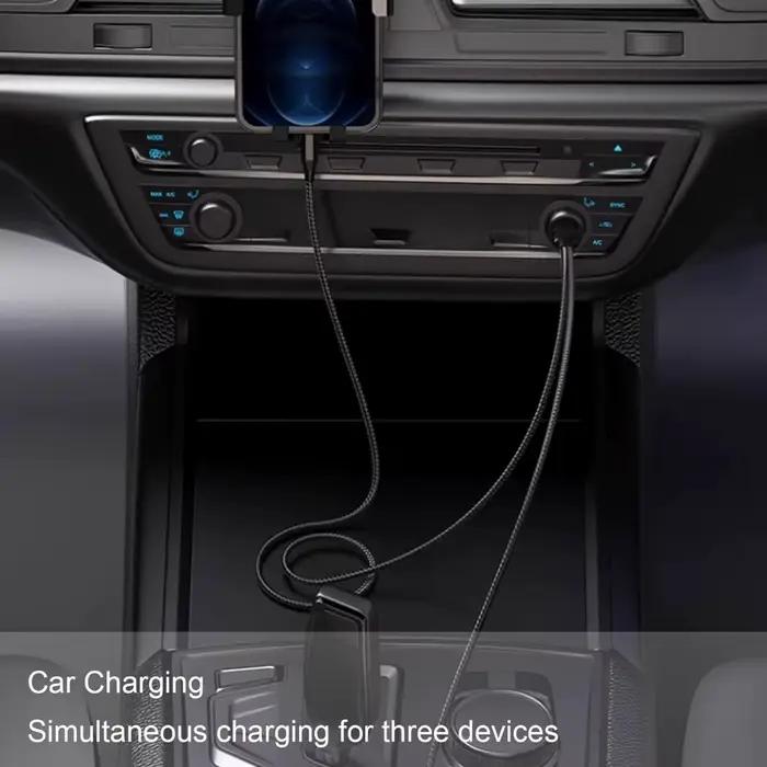 Câble de chargement multiple USB 2 en 1, cordon de téléphone multiple USB C