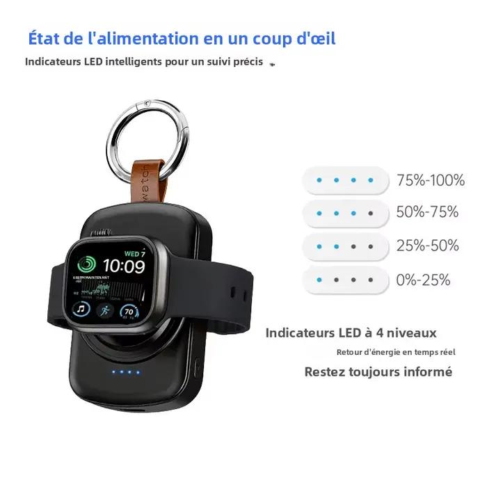 Chargeur de montre portable sans fil magnétique 1800mAh pour Samsung Galaxy Watch 8/7 Classic 5/4 Pro/3 Active USB Type C Charge rapide