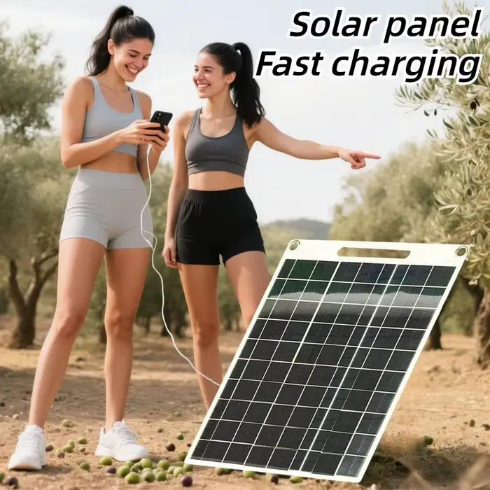 Chargeur solaire portable étanche double USB 5V à charge rapide