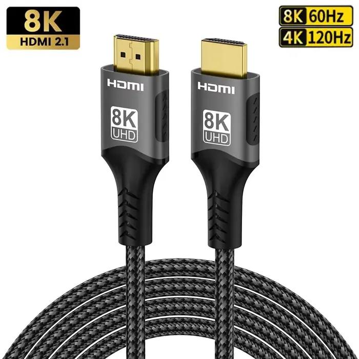 Câble HDMI 8K haute vitesse 48Gbps HDMI 2.1 Blanc pour Moniteur PS4/PS5 Xbox Occasions Spéciales