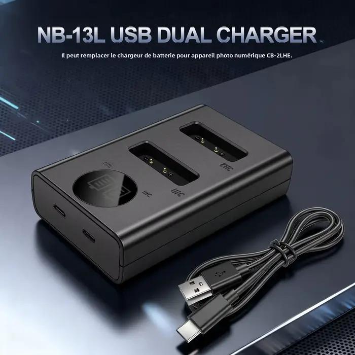 Chargeur double batterie NP-13L pour batteries Canon NB-13L