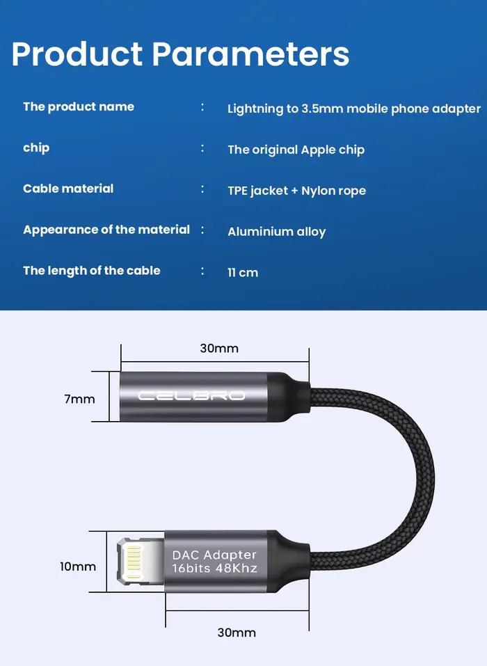 Pour Iphone 3.5 Mm adaptateur Lightning Cat L à 3.5mm Jack Aux câble Audio