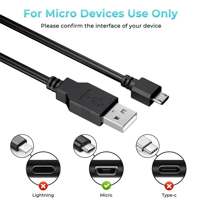 Câble de charge et de données USB de 1,8 m pour manette PS4, Kindle, appareil photo, smartphone, accessoires de jeu pour manette PS4