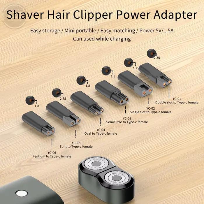 Connecteur de conversion de charge USB-C femelle en PVC pour rasoirs et tondeuses occasions spéciales pour hommes praticité voyage sécurité