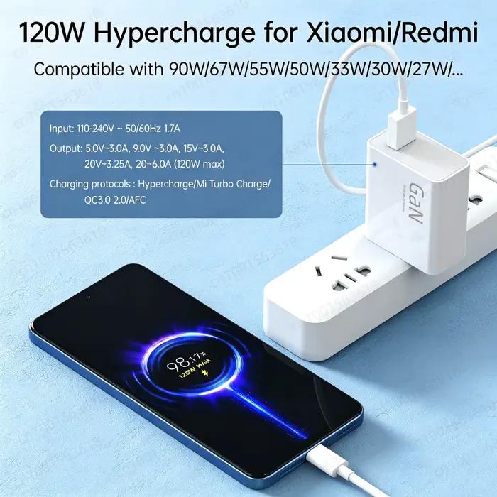 Chargeur original 120W XIAOMI 17 14 Pro 15 Redmi