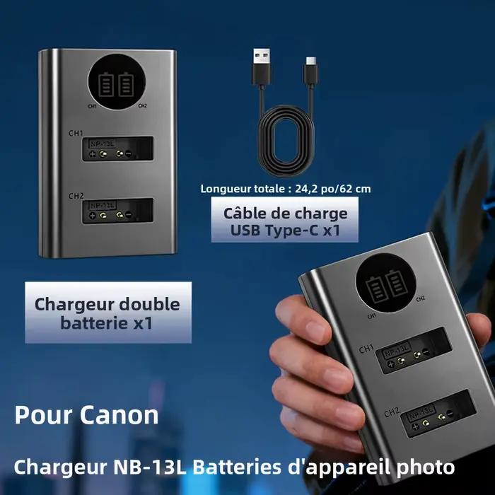 Chargeur double batterie NP-13L pour batteries Canon NB-13L