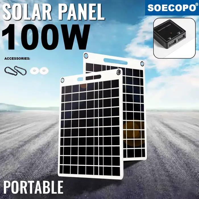 Chargeur solaire 100W avec deux Ports USB