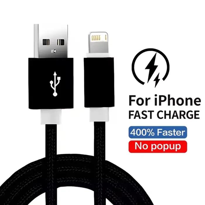 Câble USB de Charge rapide pour iPhone 14 13 12 11 Pro Max XS XR X 8 7 6S 6 Plus SE câbles de données USB