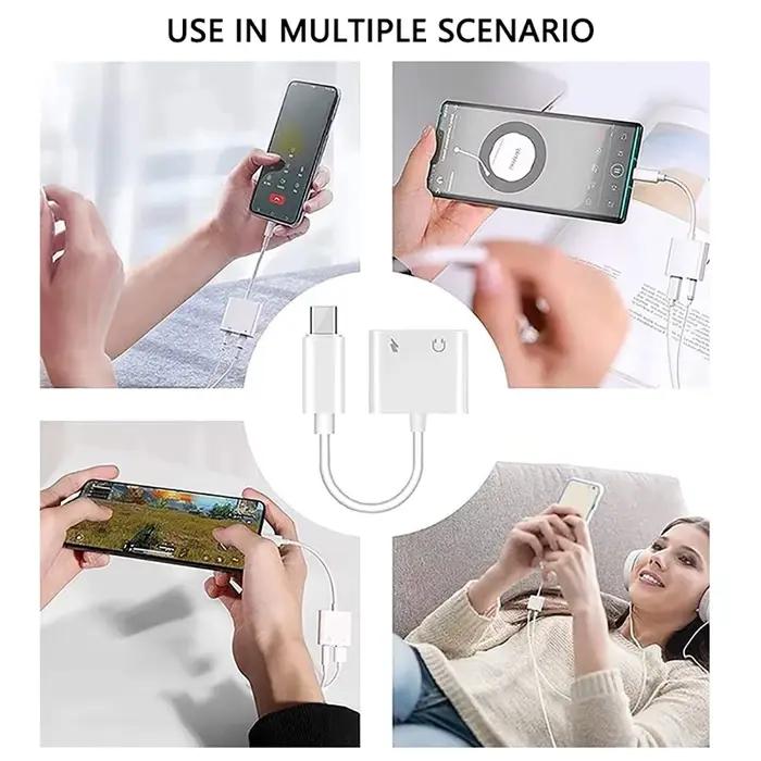 Câble de charge et adaptateur audio 2 en 1 Lightning vers prise jack 3