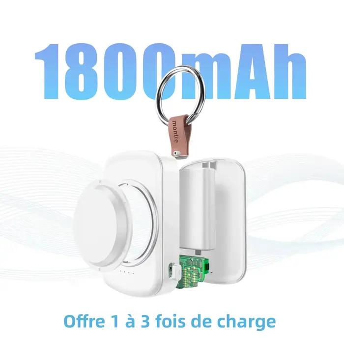 Chargeur de montre portable sans fil magnétique 1800mAh pour Samsung Galaxy Watch 8/7 Classic 5/4 Pro/3 Active USB Type C Charge rapide
