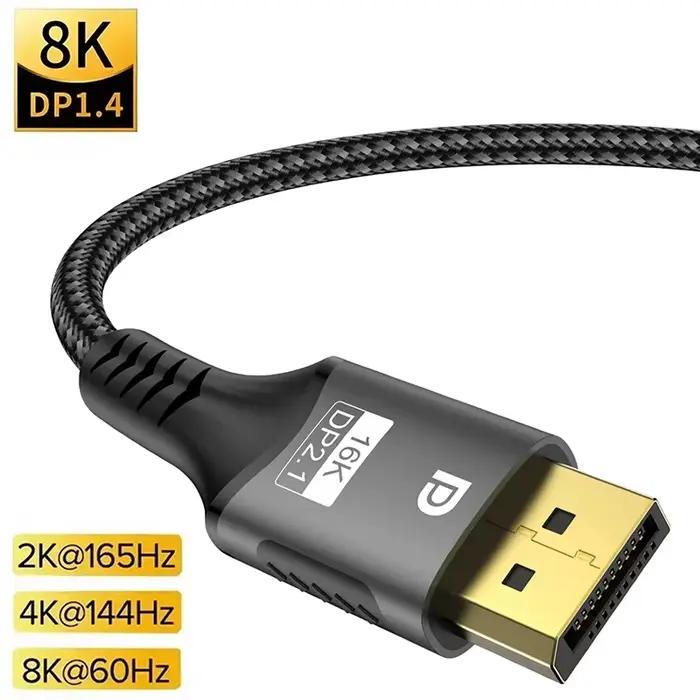 Câble DisplayPort 30Hz 8K 60Hz HDR Compatible 8K à 60 Hz et Applications Multimédia Haute Résolution Pour Ordinateurs Télévisions et Projeteurs
