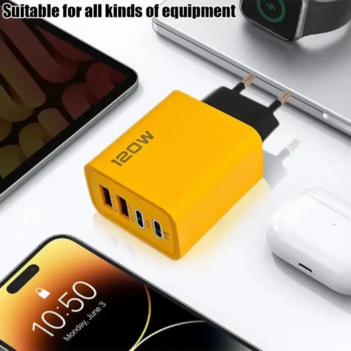 Chargeur rapide 120W USB pour iPhone Samsung Xiaomi avec technologie de charge intelligente pour une utilisation sécurisée et efficace