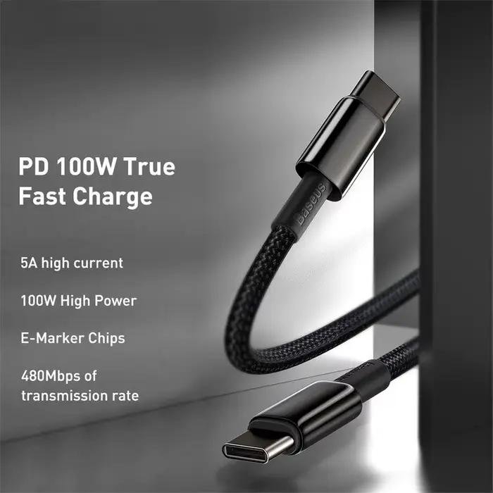 Bas192.- Câble USB de type C PD 100W pour recharge rapide