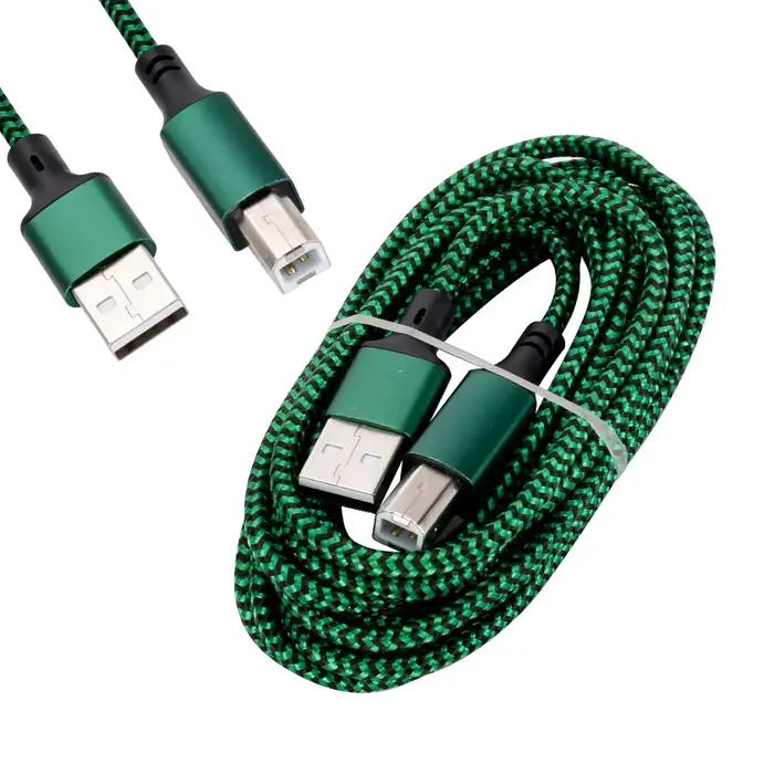 Câble USB 2.0 A à B haute vitesse pour imprimante scanner disque dur connecteur métallique résistant à la corrosion tressé en nylon durable pour ordinateur portable smartphone occasions spéciales