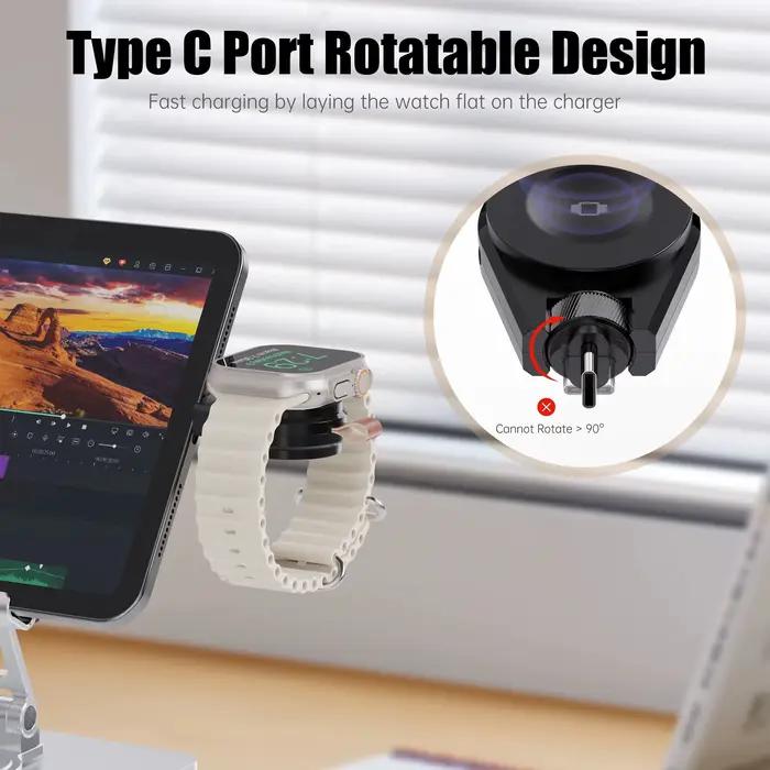 Chargeur sans fil Portable pour Apple Watch série 9/8/UItra/7/6/5/4/3/2/SE 5W
