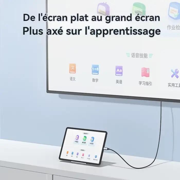 Câble USB-C vers HDMI 4K 60Hz 2m pour iPhone 15, MacBook Pro, Galaxy - Compatible Téléviseur, Projecteur, Moniteur - Plug & Play Facile - Haute Durabilité - Multimédia Immersif
