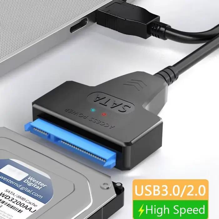 Câble SATA vers USB 3.0/2.0 pour disque dur SSD externe 2.5 pouces LED Indicateur de Performance Rapide Accès Fichiers Upgrade Disque Dur Portable Occasions Spéciales