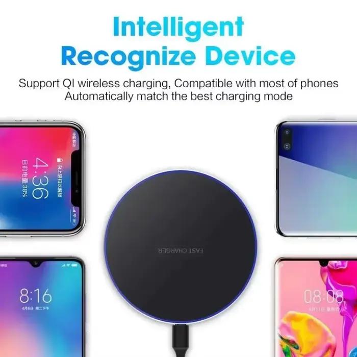 Station de charge rapide sans fil à induction LED pour Apple iPhone 17 16 15 14 Pro Max Samsung S22 S21 S10 S9 Note Huawei