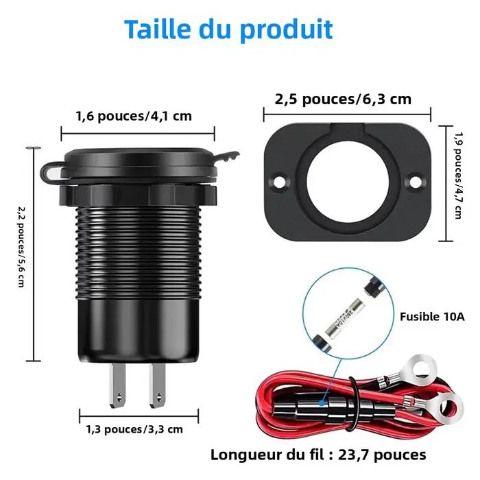 Nouveau chargeur de voiture USB 83W double PD