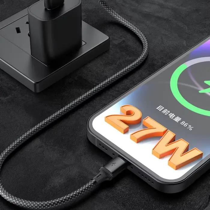 Câble de chargement rapide USB Lightning tressé pour données C à C adaptable à iPhone Apple Huawei Xiaomi Redmi Samsung occasions quotidiennes et cadeaux