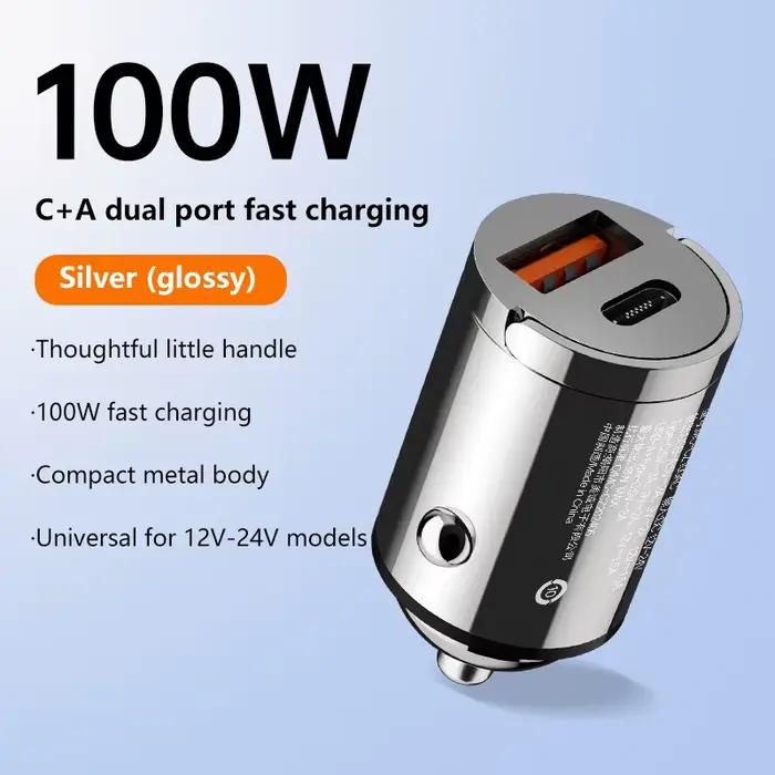 Chargeur de voiture 100W double Port adaptateur de Charge Super rapide