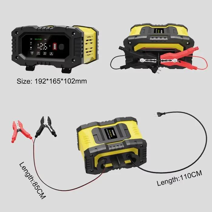 FOXSUR 20A/10A chargeur de batterie de moto de voiture 12V/24V